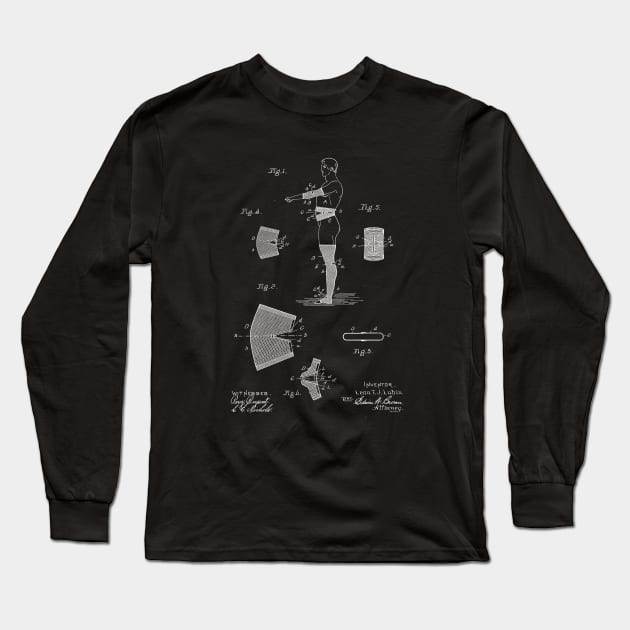 elastic bandage for varicose veins Vintage Patent Drawing Long Sleeve T-Shirt by TheYoungDesigns